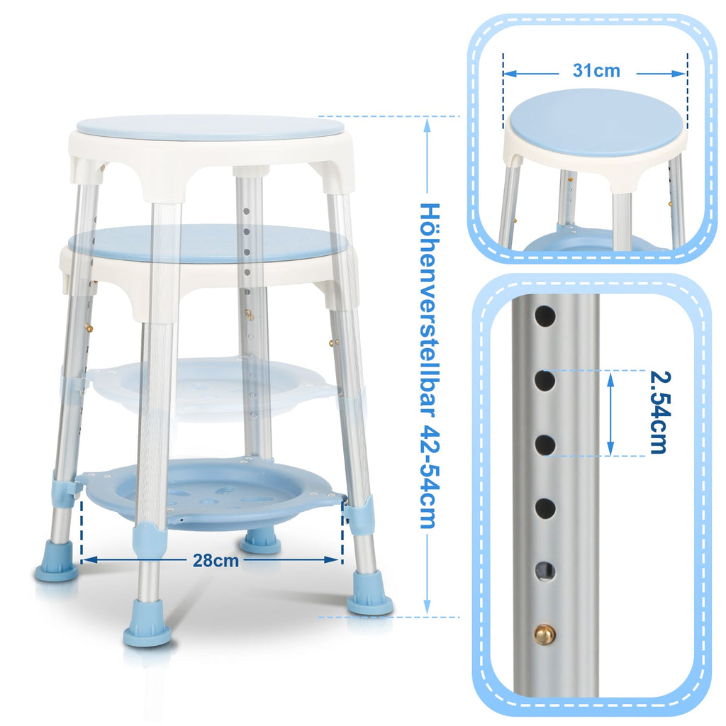 Cosmo Go Duschhocker 360°Drehbarer mit Paletten