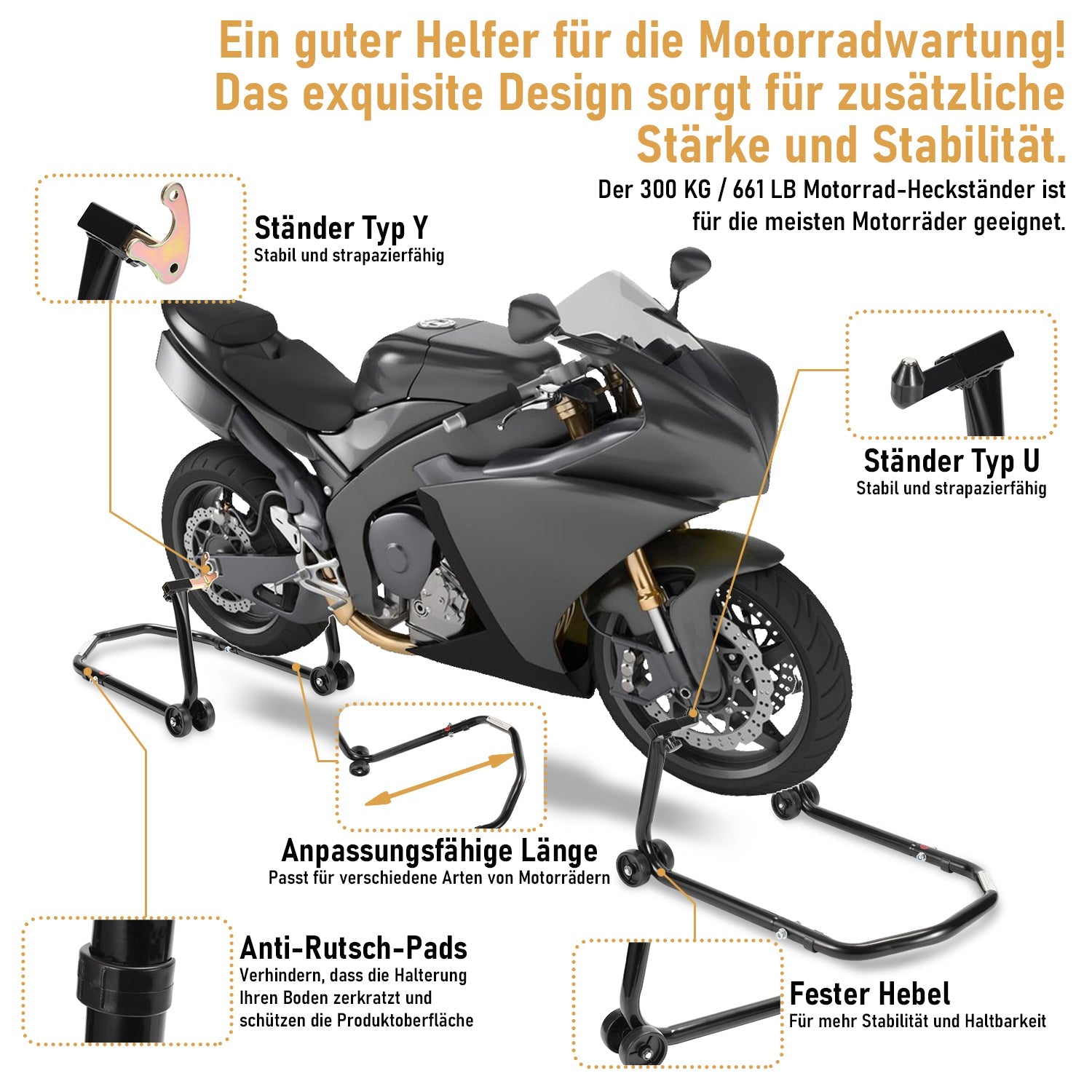Cosmo Go Motorradständer Motorradheber Vorne/Hinten