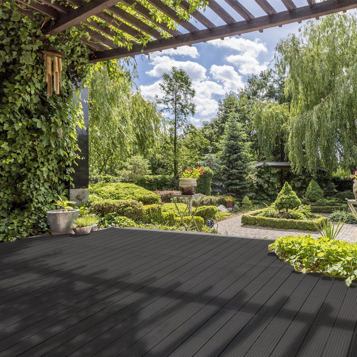 Cosmo Go WPC Terrassenfliesen 30x60cm 6er Set in Holzoptik