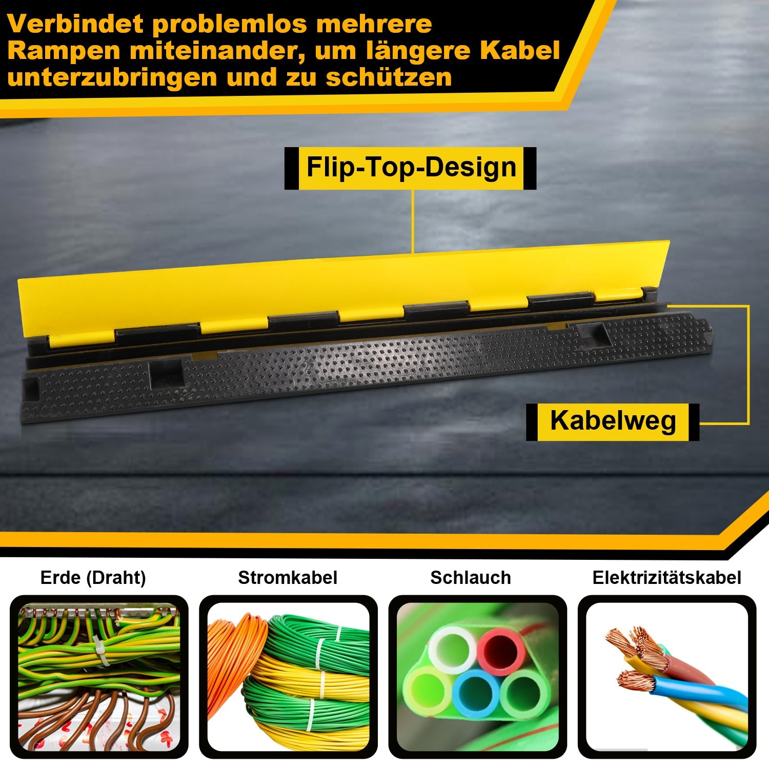 Cosmo Go Kabelschutzmatte Kabelbrücke 3 Stück