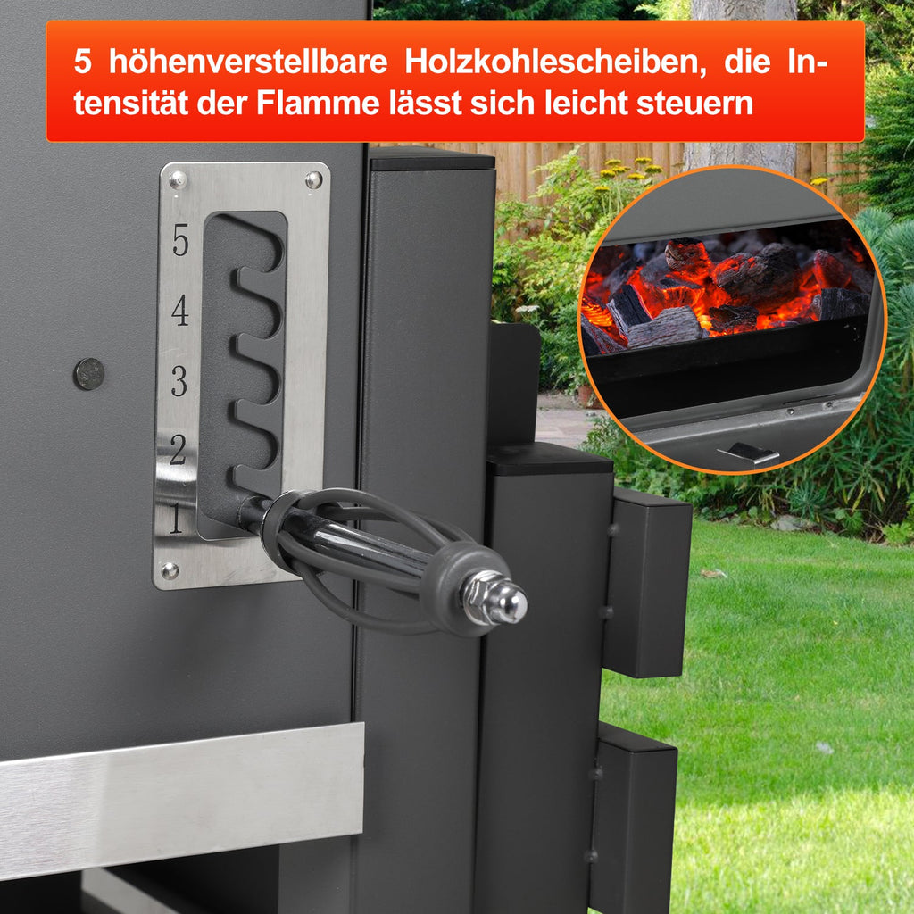 Cosmo Go Holzkohlegrill BBQ XXL Smoker mit Deckel