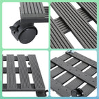 Cosmo Go WPC Pflanzenroller Eckig mit Rollen Tragkraft 80 kg