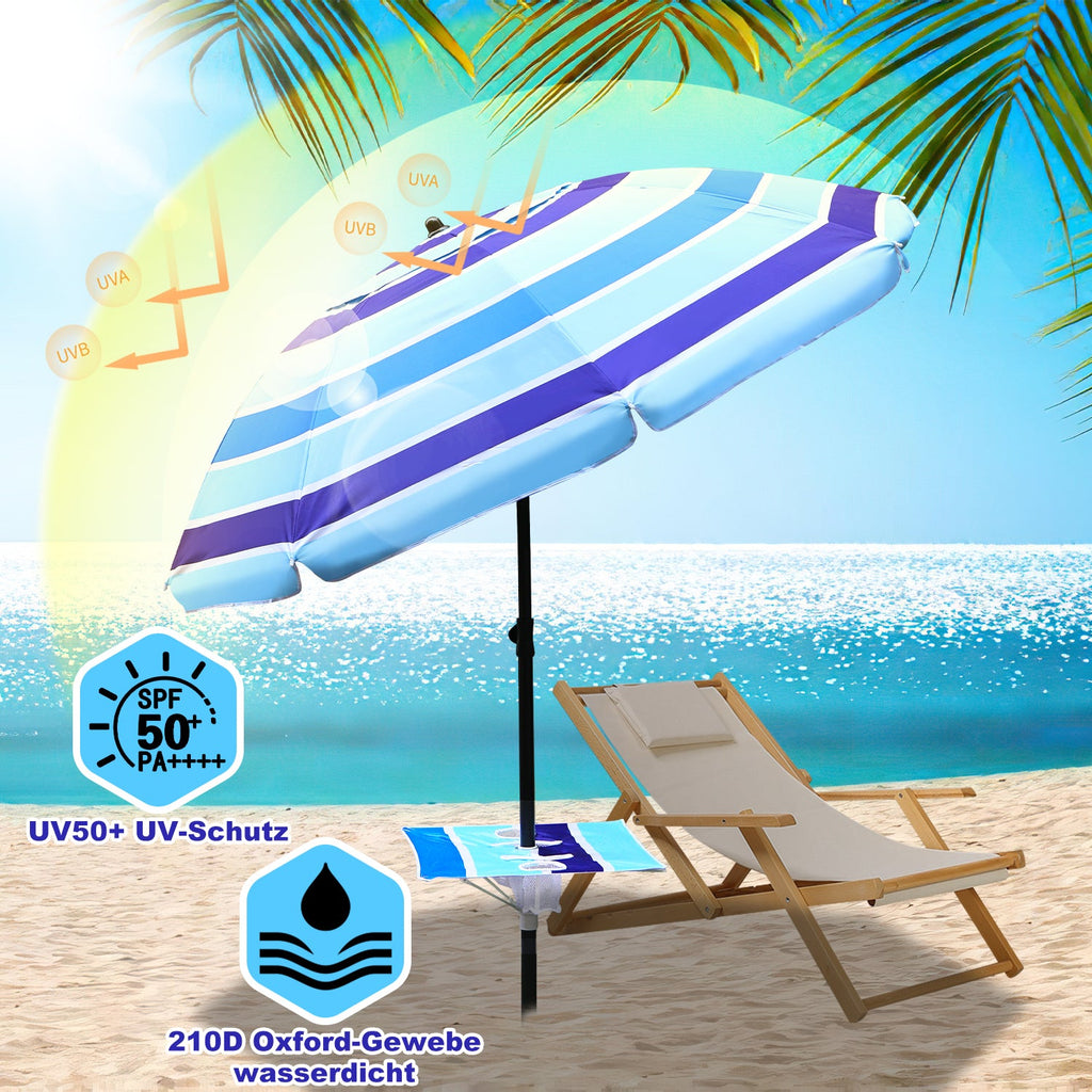 Cosmo Go Strandschirm Sonnenschirm Ø 213cm mit Tisch