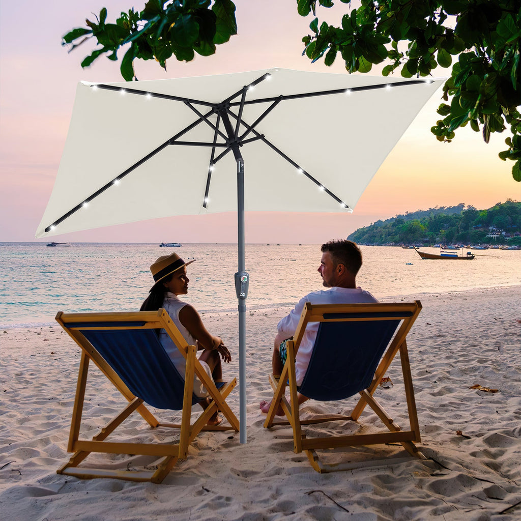 Cosmo Go Sonnenschirm 210x140 / 300x200cm Rechteckig mit LED Solar