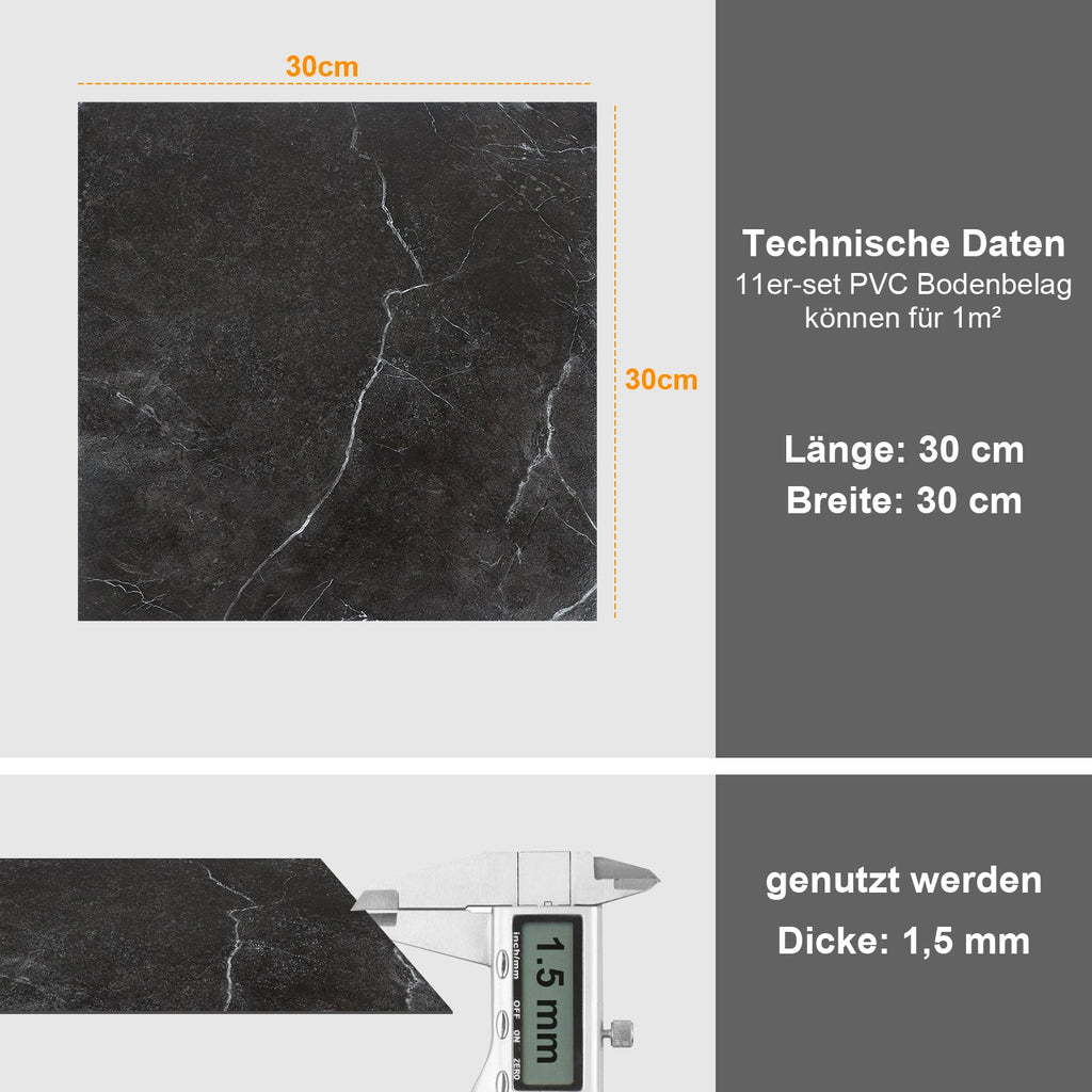 Cosmo Go PVC Bodenbelag Selbstklebend Fliesen 30x30cm