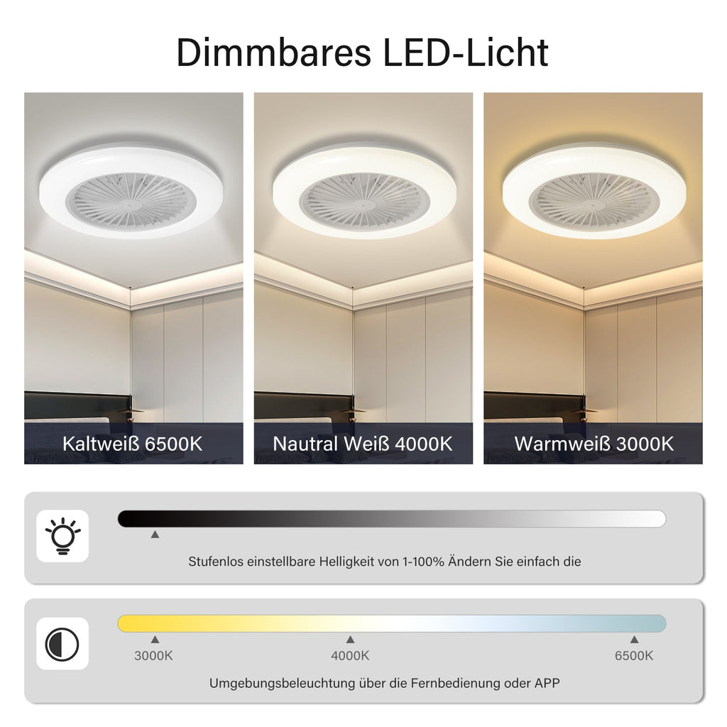 Cosmo Go Deckenventilator mit Beleuchtung RGB mit Fernbedienung