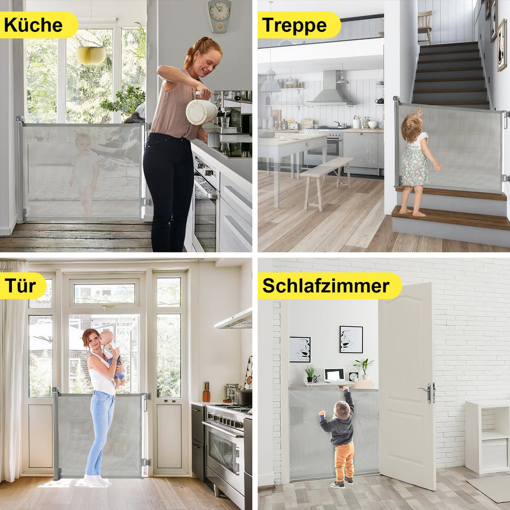 Cosmo Go Treppenschutzgitter Türschutzgitter Ausziehbar 0-150cm/180cm