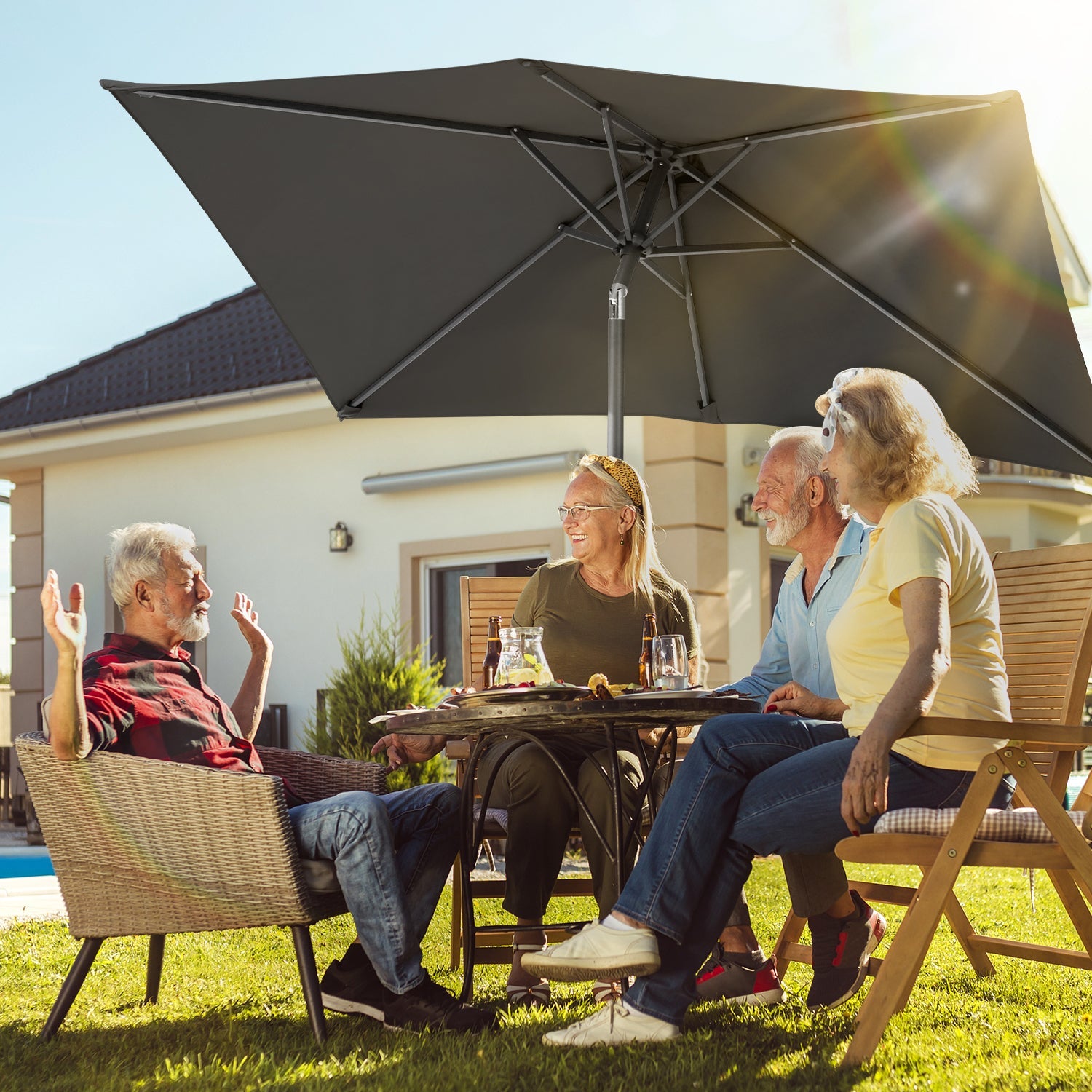 Cosmo Go Sonnenschirm 210x140 / 300x200cm Rechteckig