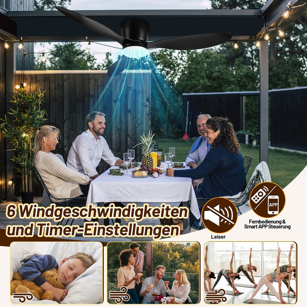 Cosmo Go Deckenventilator Lüfter LED Deckenlampe 40W