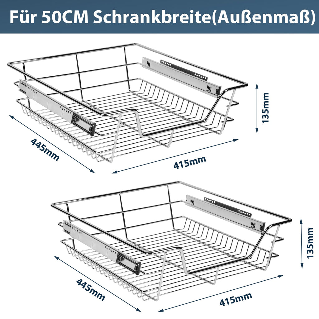 Cosmo Go Küchenschublade Teleskopschublade Metall 2 Stück