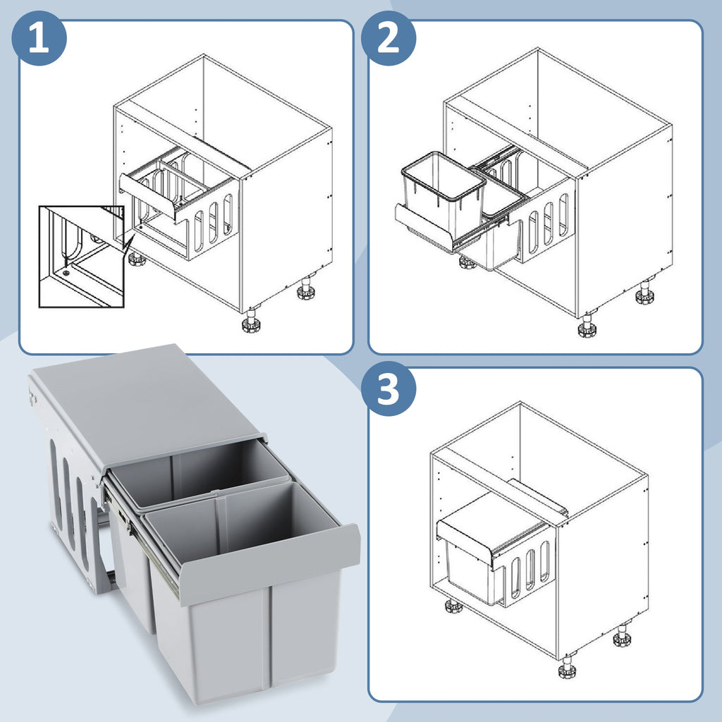 Cosmo Go Mülleimer Abfalleimer Einbau 30L Schrank