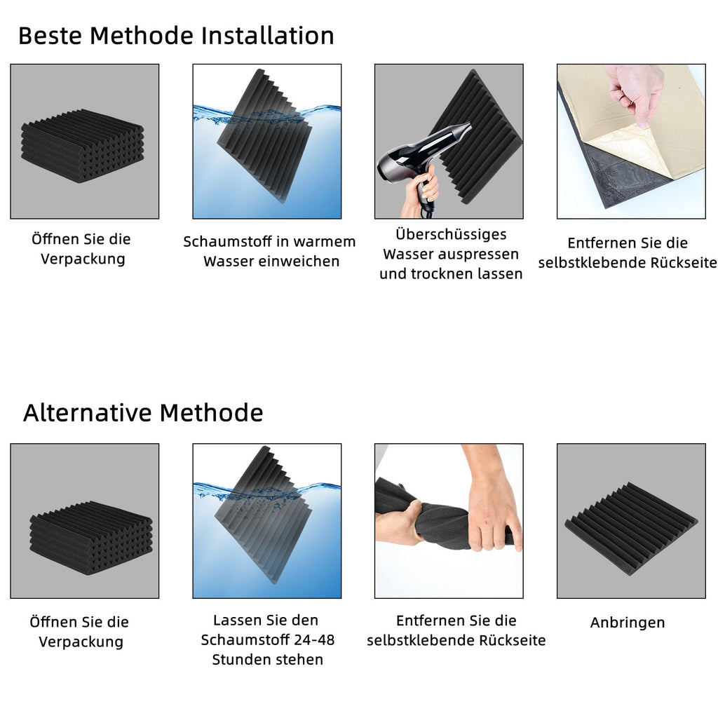 Cosmo Go Akustikschaumstoff Selbstklebend 3D Hochdichte Keil