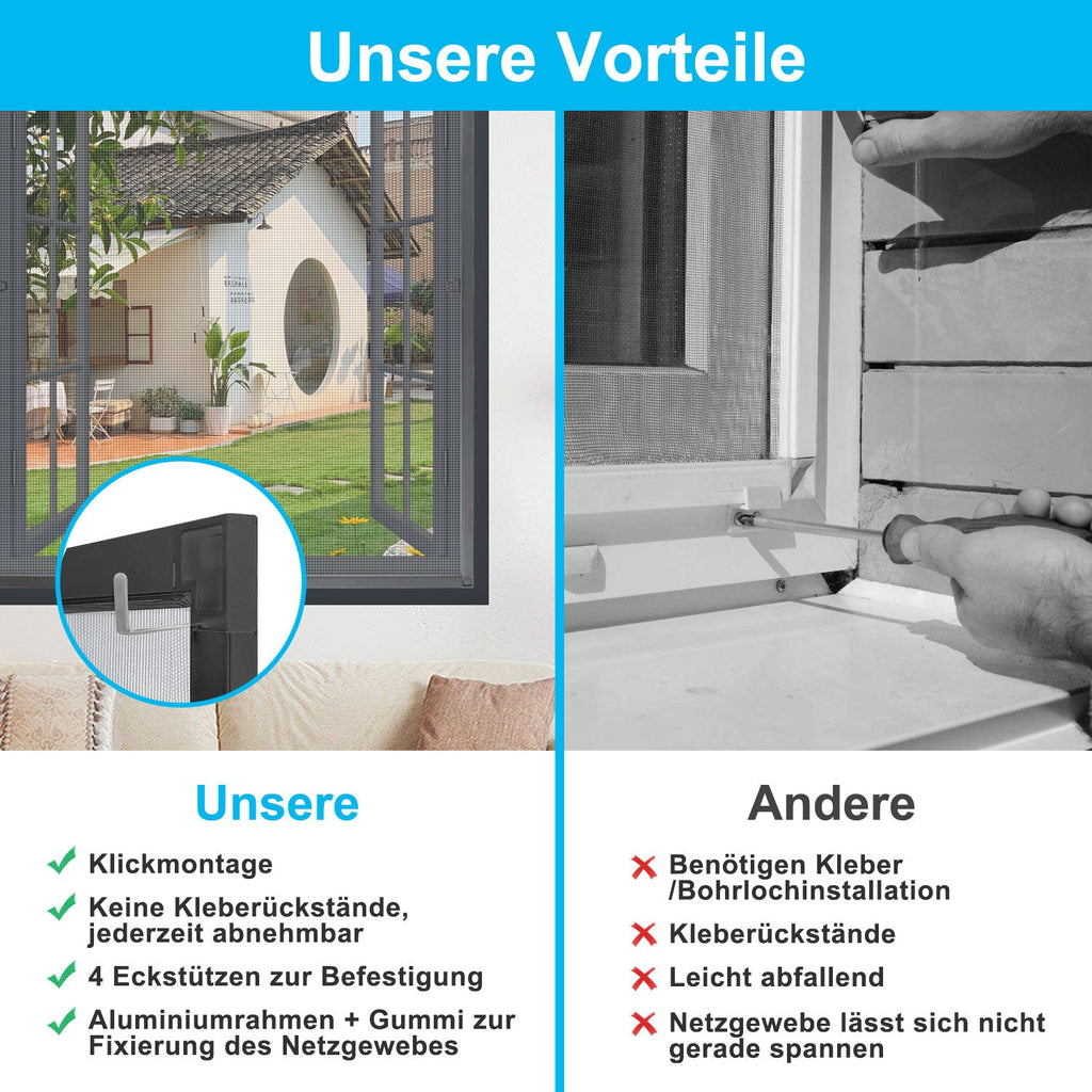 Cosmo Go Fliegengitter Fenster Insektenschutz Anthrazit