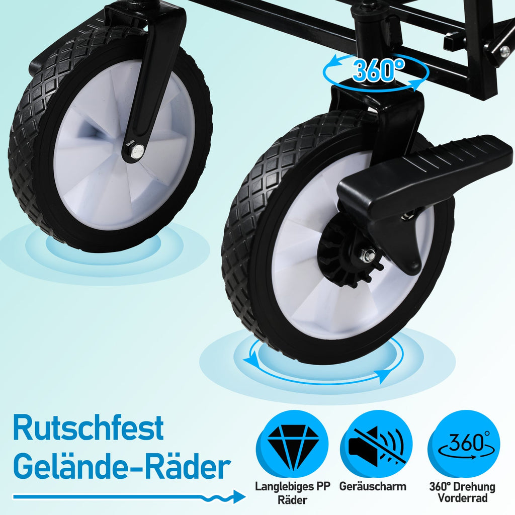 Cosmo Go Bollerwagen Transportwagen mit Dach Faltbar 80kg Belastbarkeit