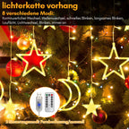 Cosmo Go LED Sterne Weihnachtsbeleuchtung Lichtervorhang 3,5M