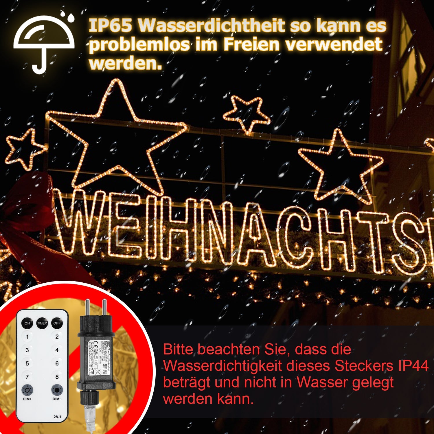 Cosmo Go LED Lichterschlauch Aussen mit Fernbedienung und Timer
