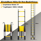 Cosmo Go Teleskopleiter Aluminium mit Abnehmbarem Haken