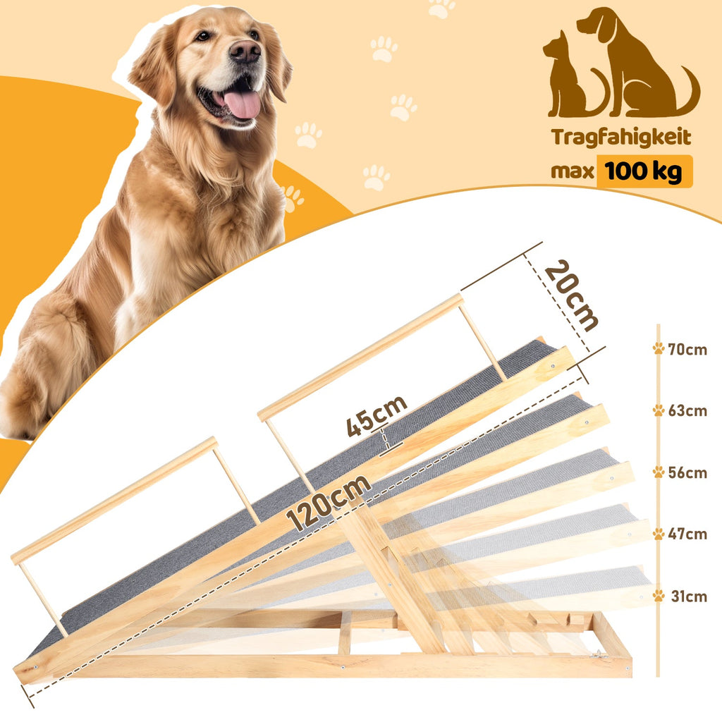 Cosmo Go Hunderampe Hundetreppe aus Holz