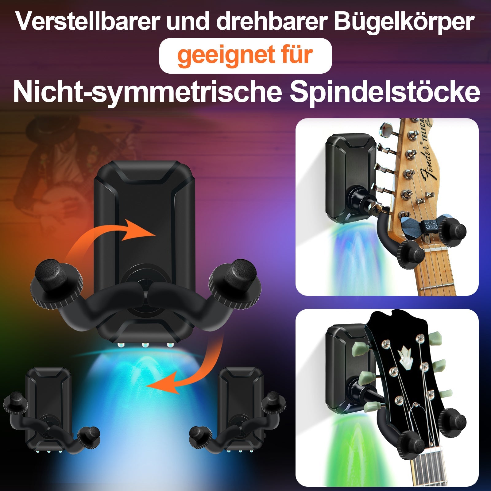 Cosmo Go Gitarrenhalter Gitarrenwandhalter Gitarrenständer