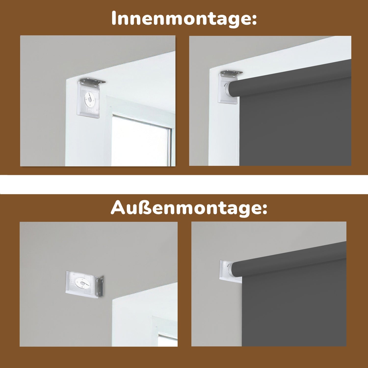 Cosmo Go Senkrechtmarkise AußenRollo Dunkelgrau/Hellgrau