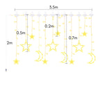 Cosmo Go LED Sterne Weihnachtsbeleuchtung Lichtervorhang 3,5M
