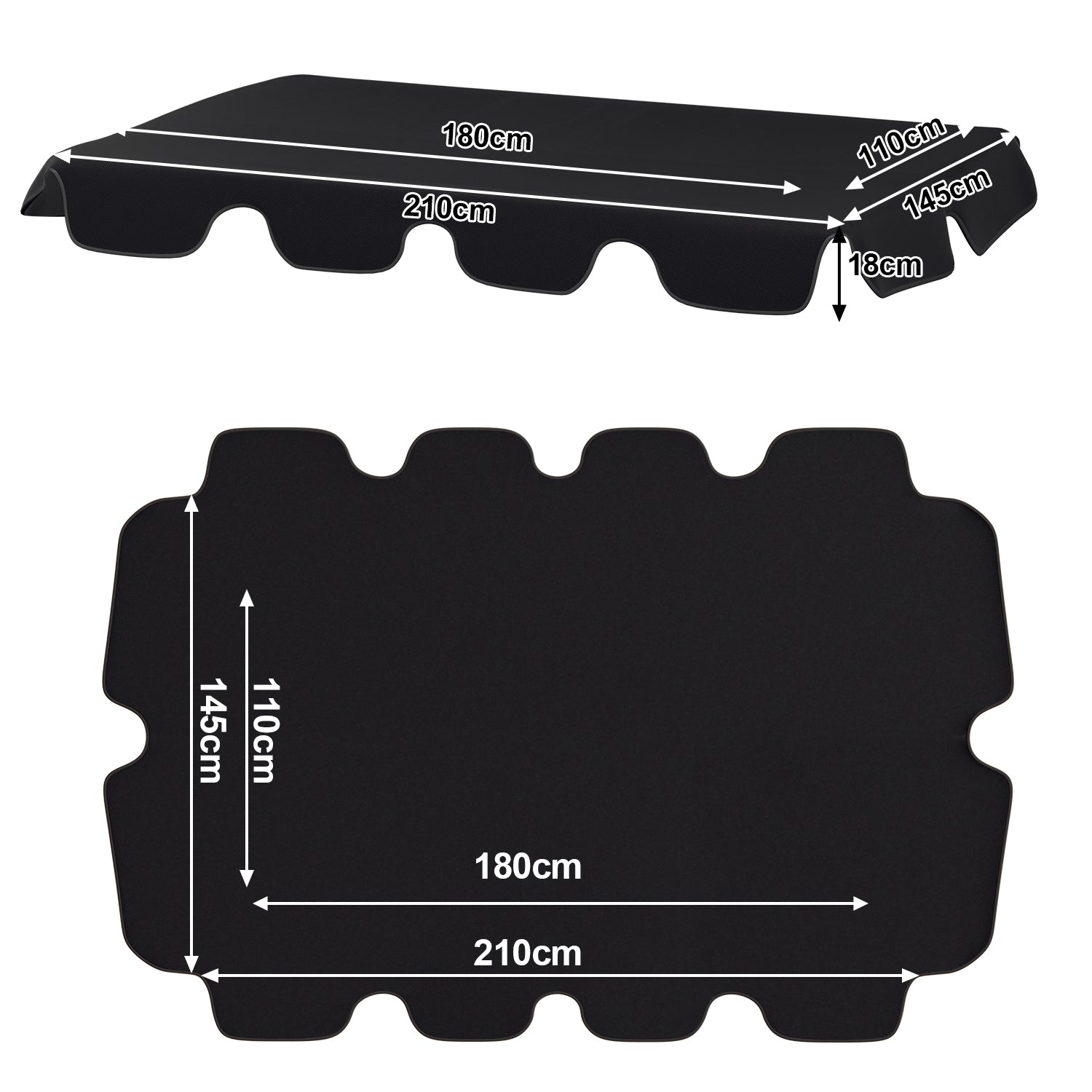 Cosmo Go Ersatzdach für Hollywoodschaukel Universal 210x145cm