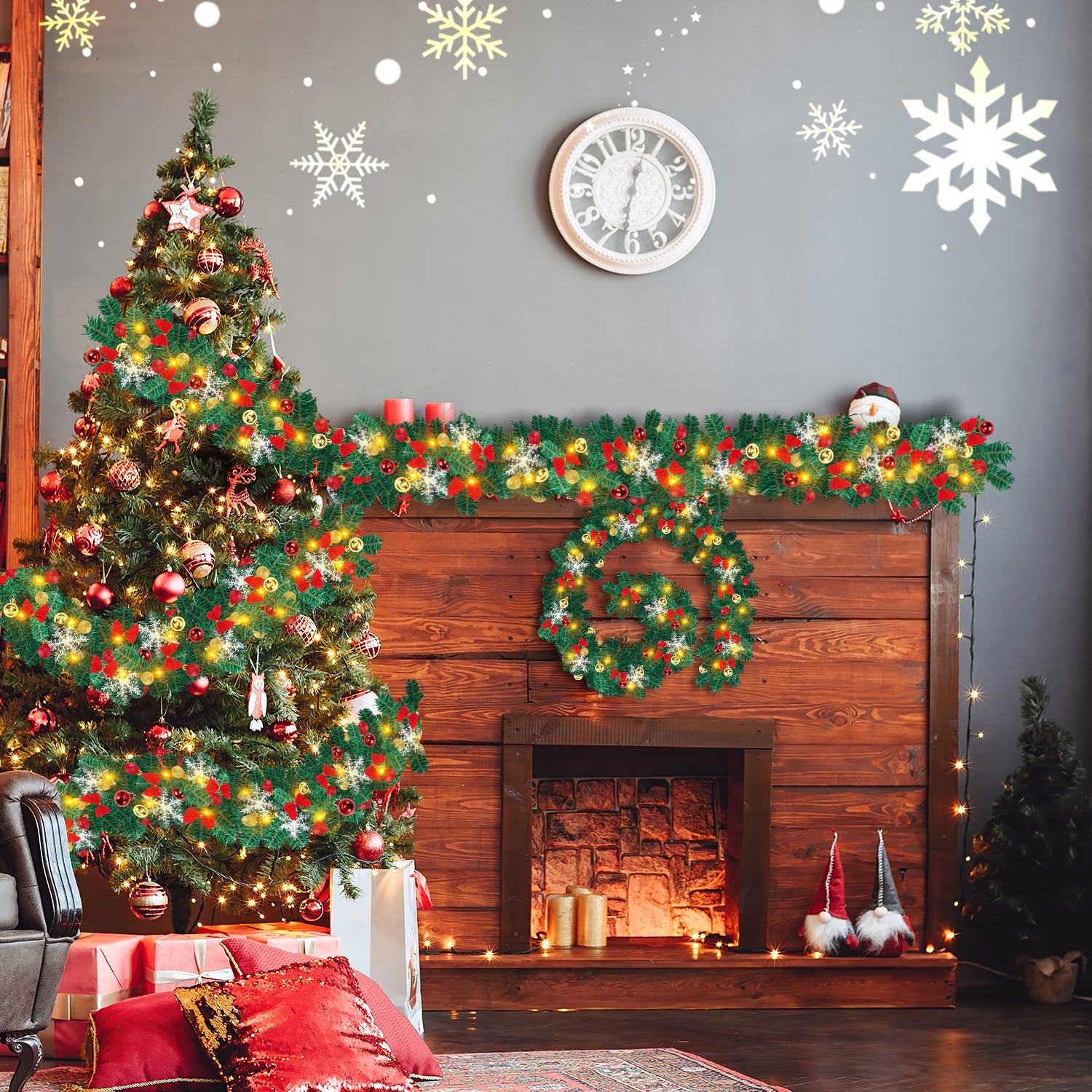 Cosmo Go Weihnachtsgirlande mit 100 LEDs 5m