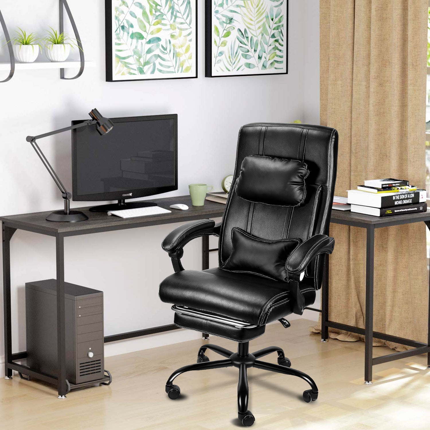 Cosmo Go Drehstuhl Höhenverstellbar Bürostuhl 360° frei Drehbar mit Lendenkissen