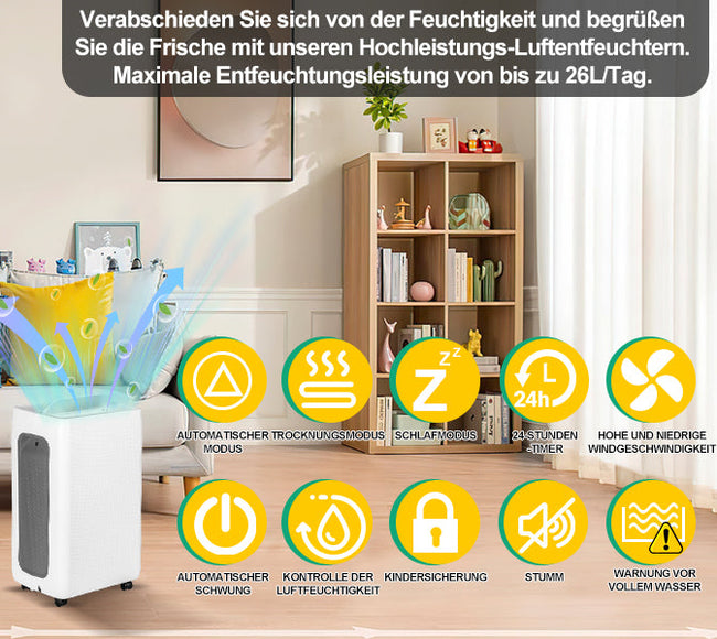 Cosmo Go Luftentfeuchter 26L mit Timerfunktion, Wäschetrockungsfunktion, Abtaufunktion Main Image