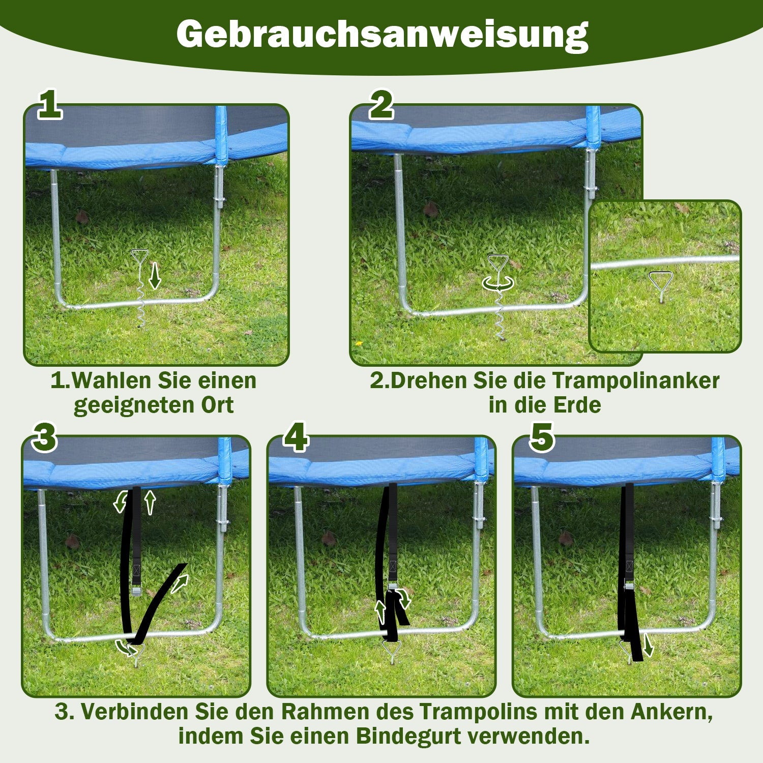 Cosmo Go Bodenanker für Trampoline Bodenveranker 4X