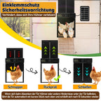 Cosmo Go Hühnerklappe Automatische Solar mit LED Display und Fernbedienung
