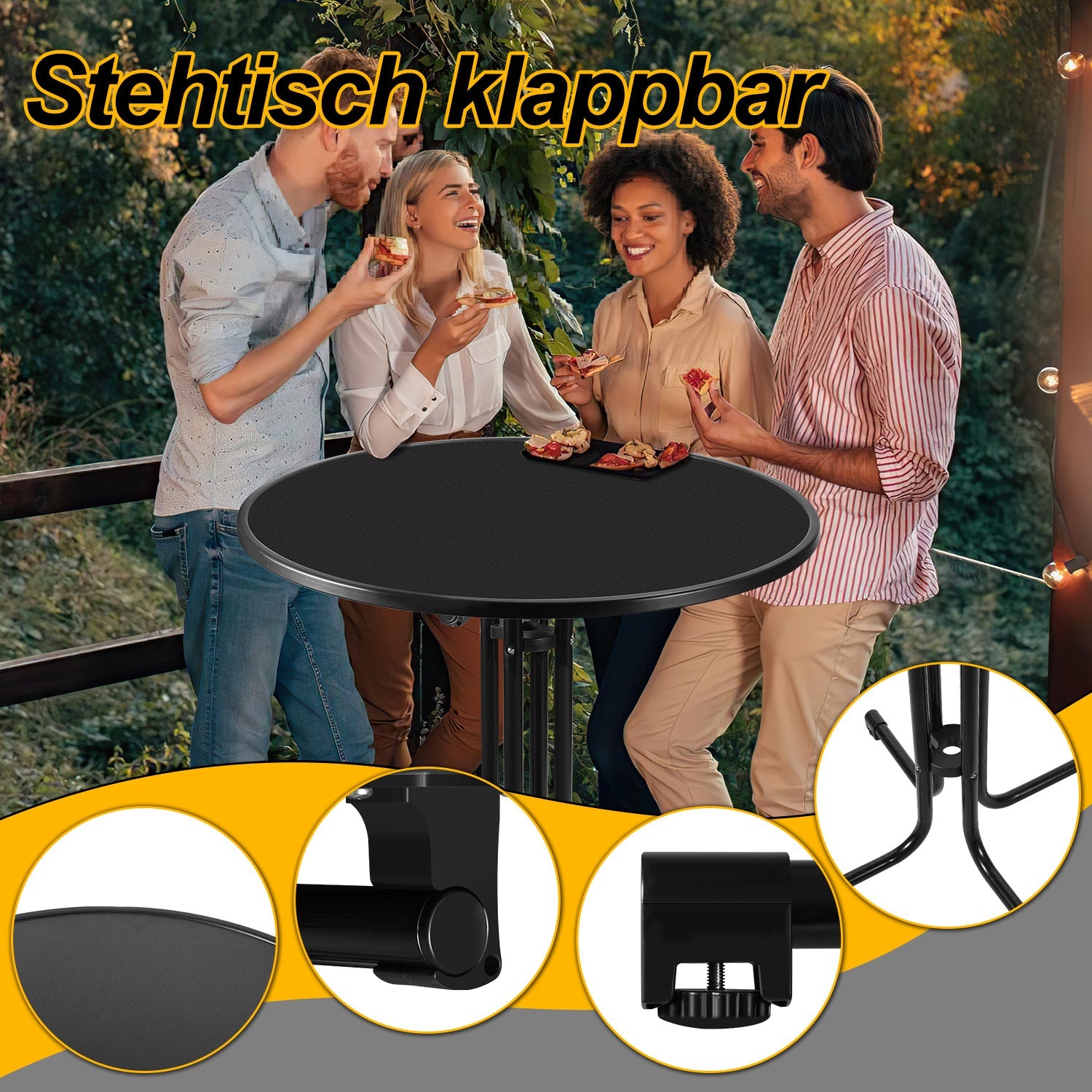 Cosmo Go Stehtisch klappbar Ø80cm mit Husse
