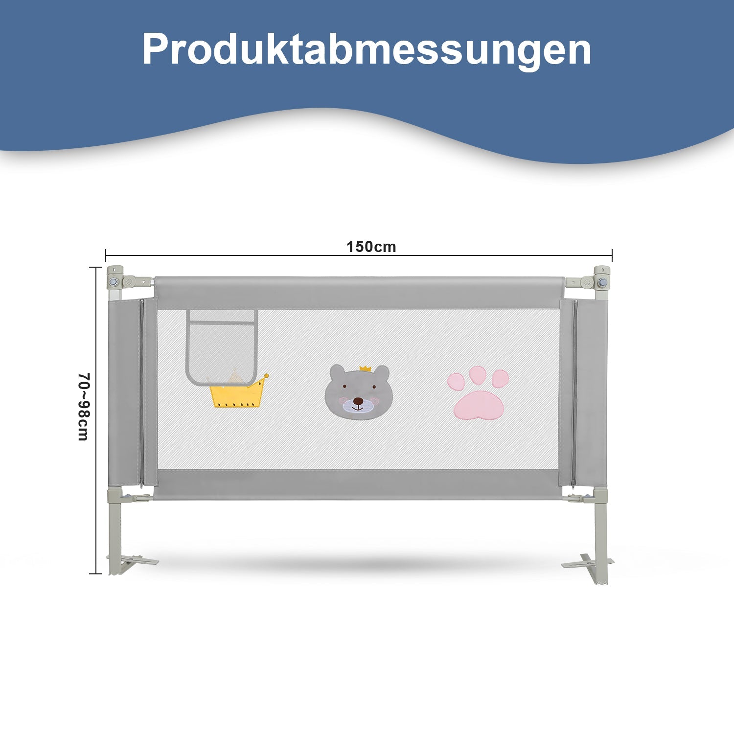 Cosmo Go Bettgitter Kinderbettgitter Höhenverstellbar