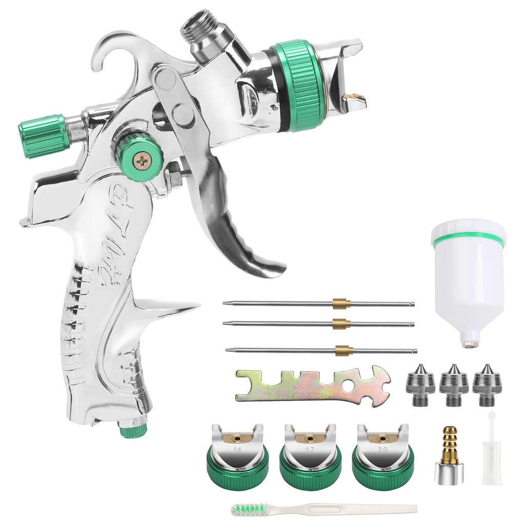Cosmo Go HVLP Lackierpistole Spritzpistole Set mit Edelstahldüs