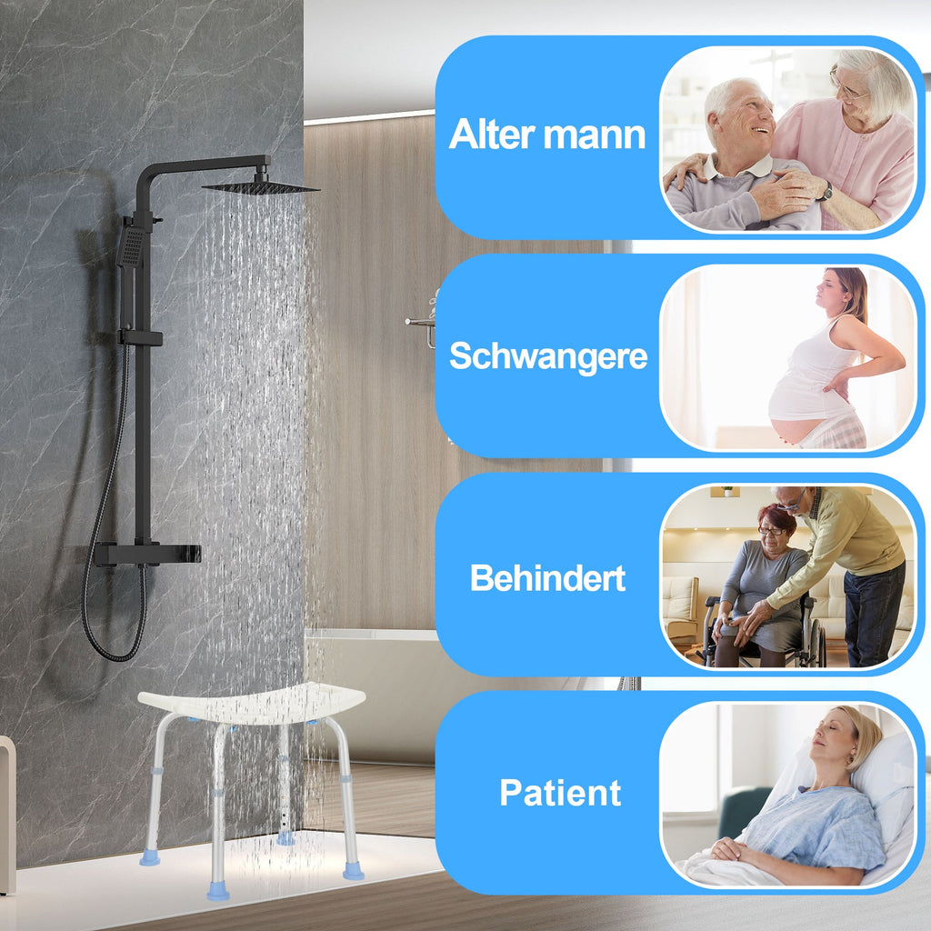 Cosmo Go Duschhocker Duschstuhl höhenverstellbar Aluminium