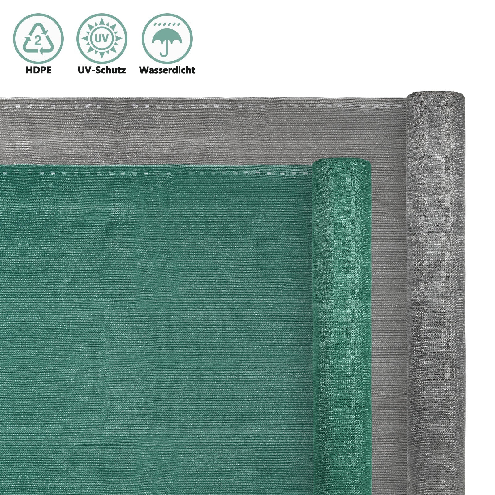 Cosmo Go Sichtschutz HDPE Windschutz Schattennetz Grün/Grau