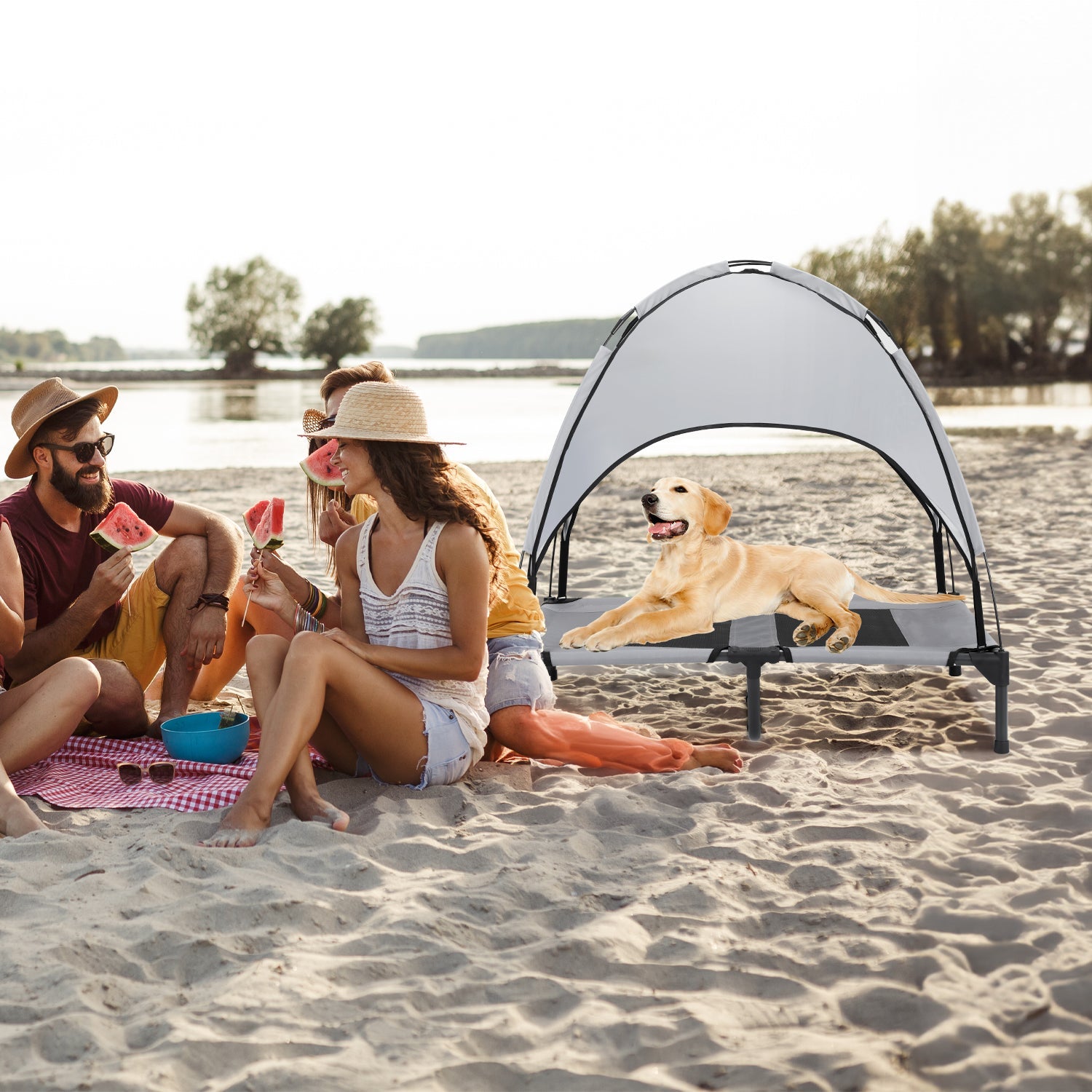 Cosmo Go Haustierbett mit Baldachin für Indoor & Outdoor