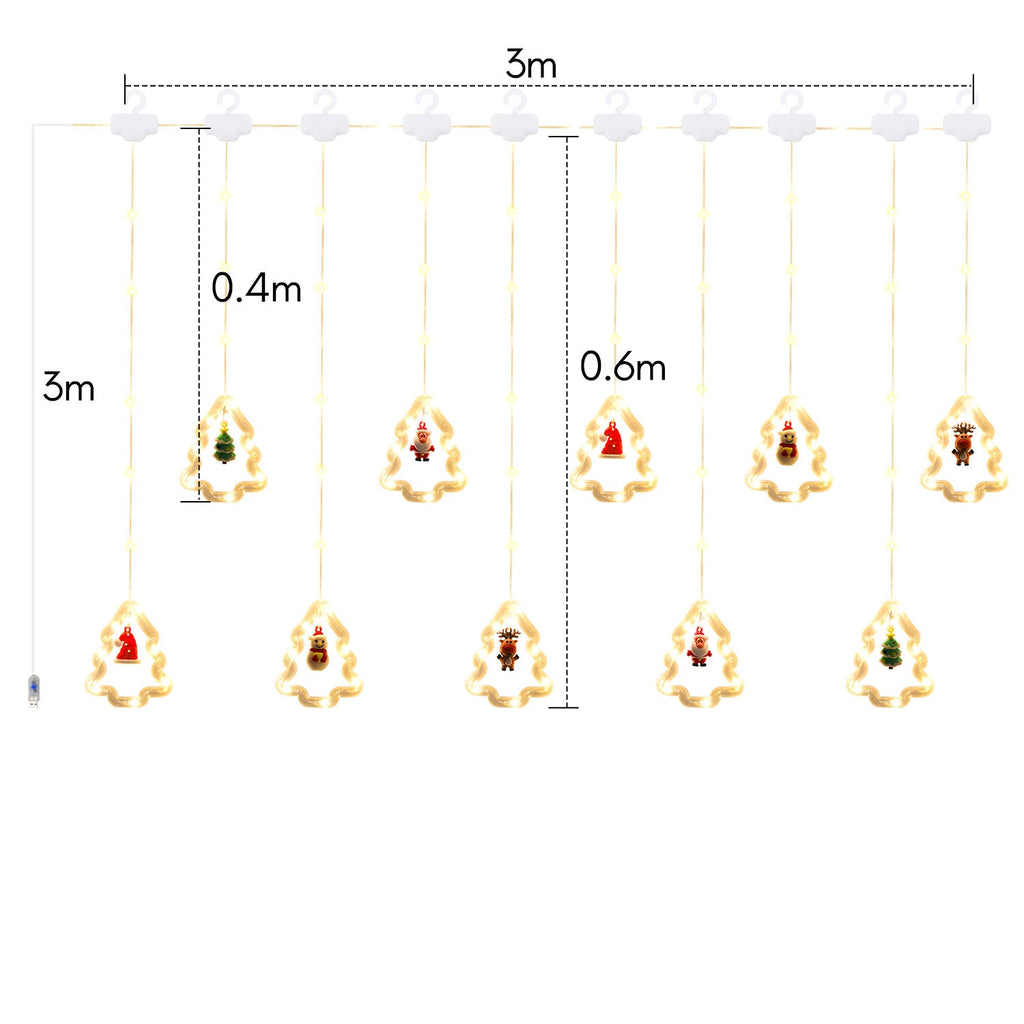Cosmo Go LED Weihnachtsbeleuchtung Lichtervorhang 3M
