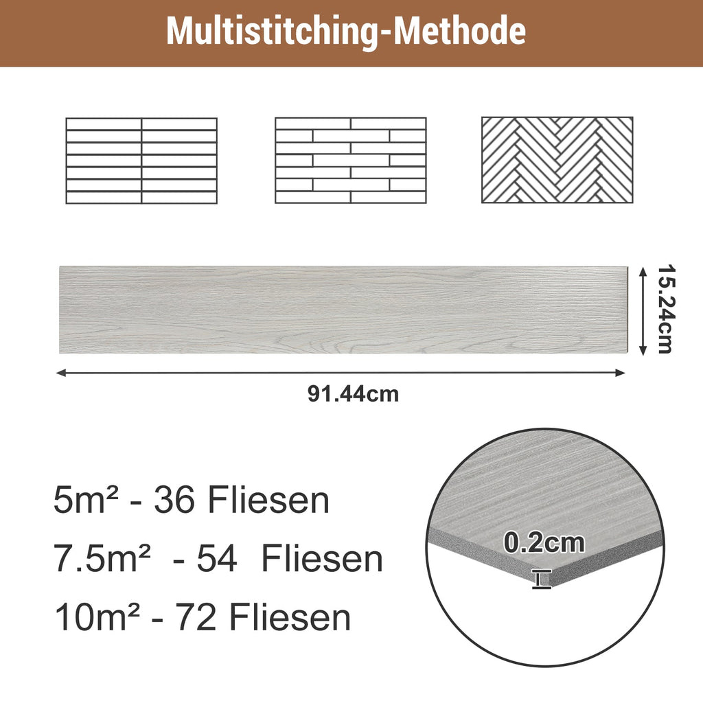 Cosmo Go PVC Bodenbelag Selbstklebend Vinylbod 2mm Dicke