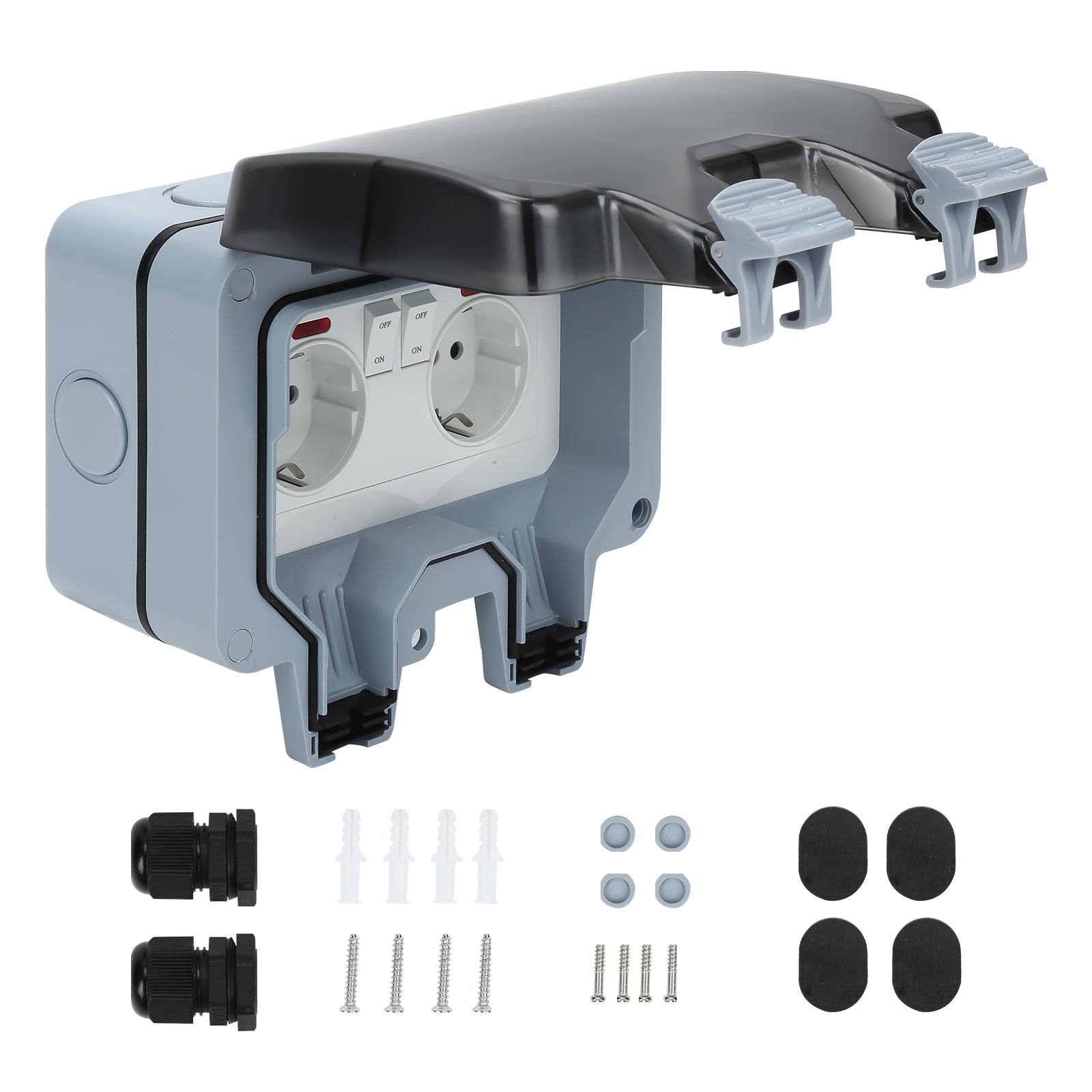 Cosmo Go Außensteckdose Wasserdicht Doppelsteckdose IP66