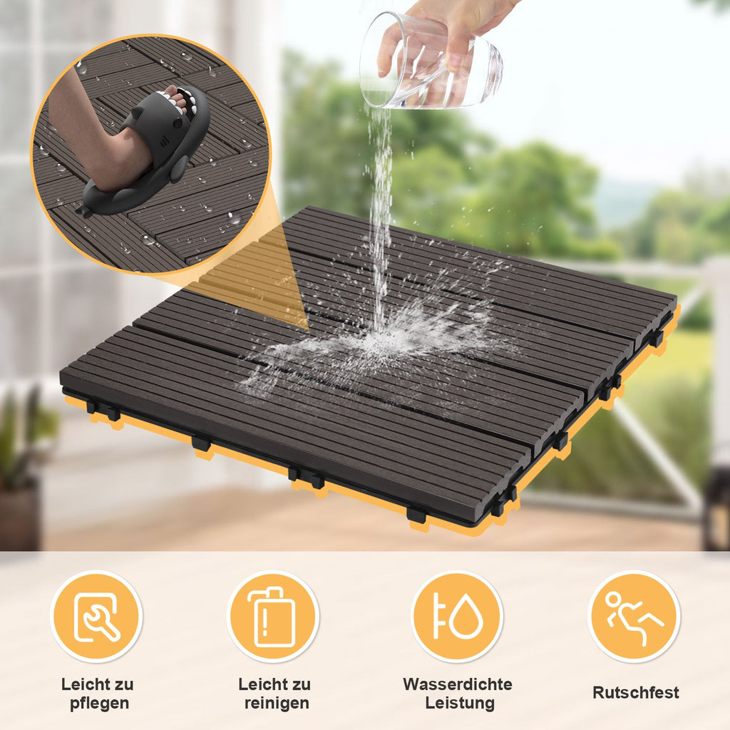 Cosmo Go WPC Terrassenfliesen Klickfliese 30x30cm 11stk