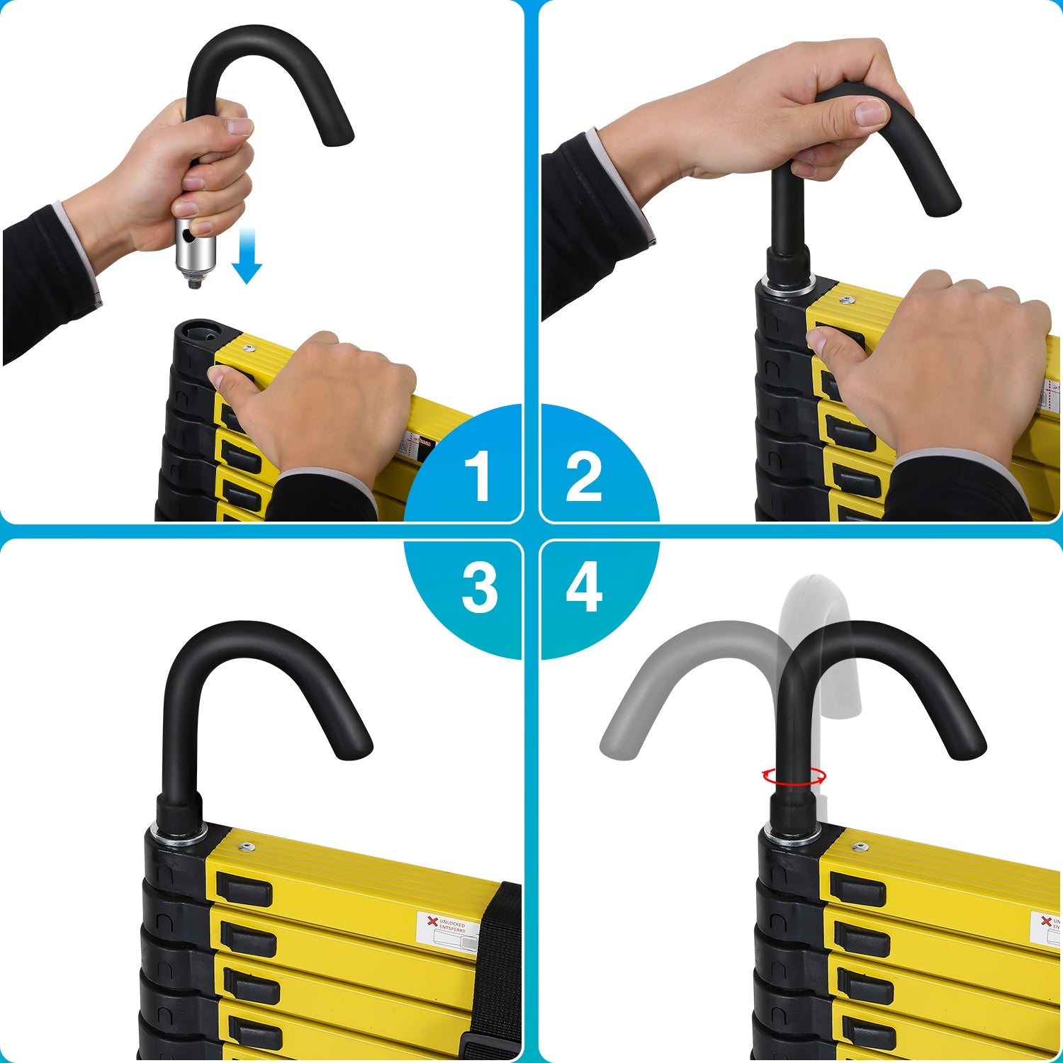 Cosmo Go Teleskopleiter Aluminium mit Abnehmbarem Haken