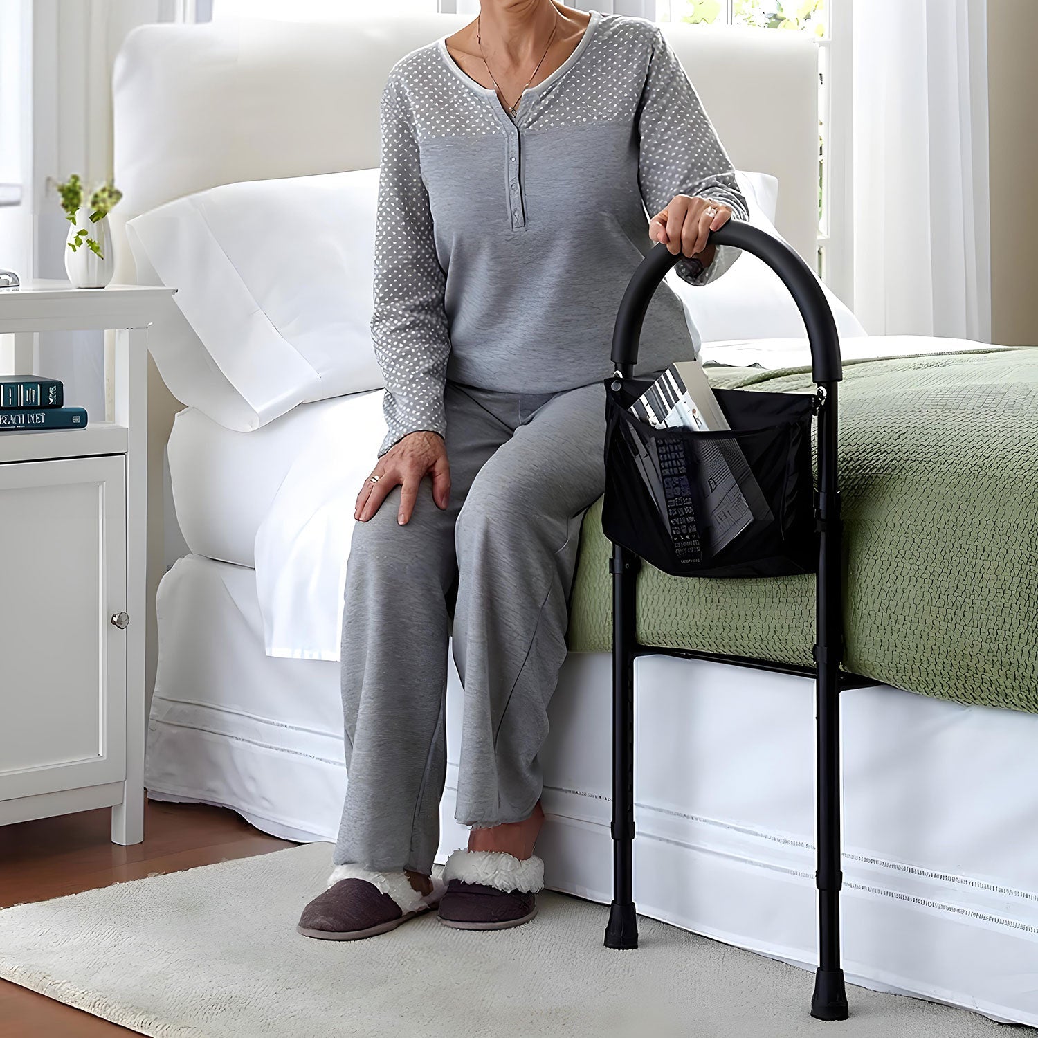 Cosmo Go Aufstehhilfe Bett mit Unterstützung Beine und Lagerung Tasche