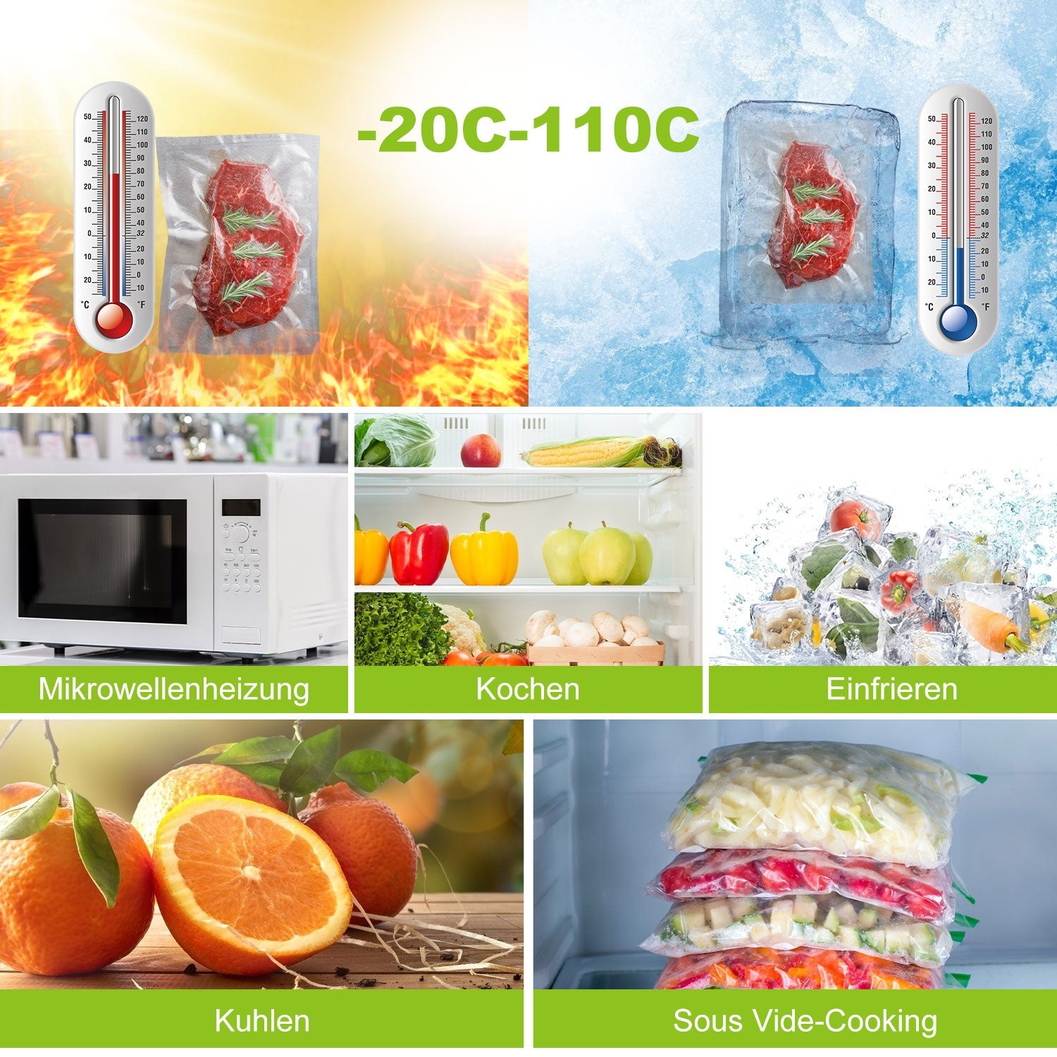 Cosmo Go 2 rollen Vakuumrollen Folienschlauch 20 x 600 cm