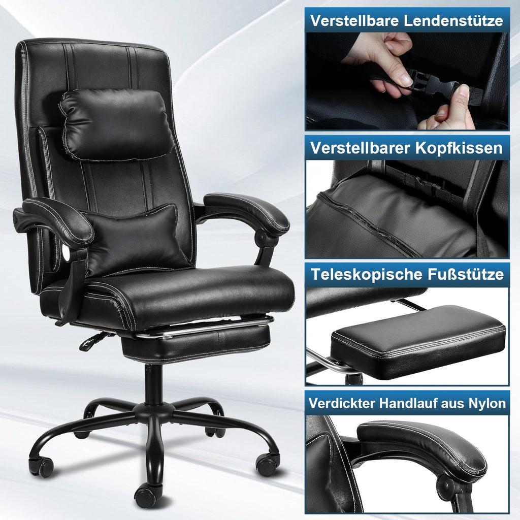 Cosmo Go Drehstuhl Höhenverstellbar Bürostuhl 360° frei Drehbar mit Lendenkissen