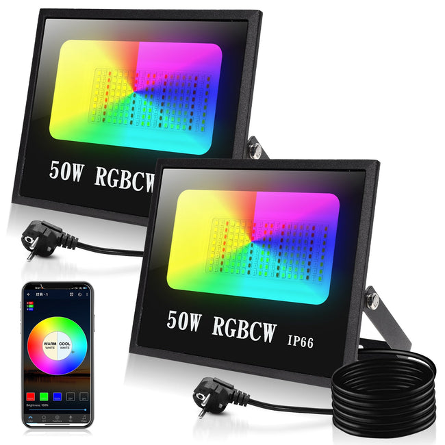 Cosmo Go RGB LED Strahler 50W 2 Stück Bluetooth APP-Steuerung Hover Image