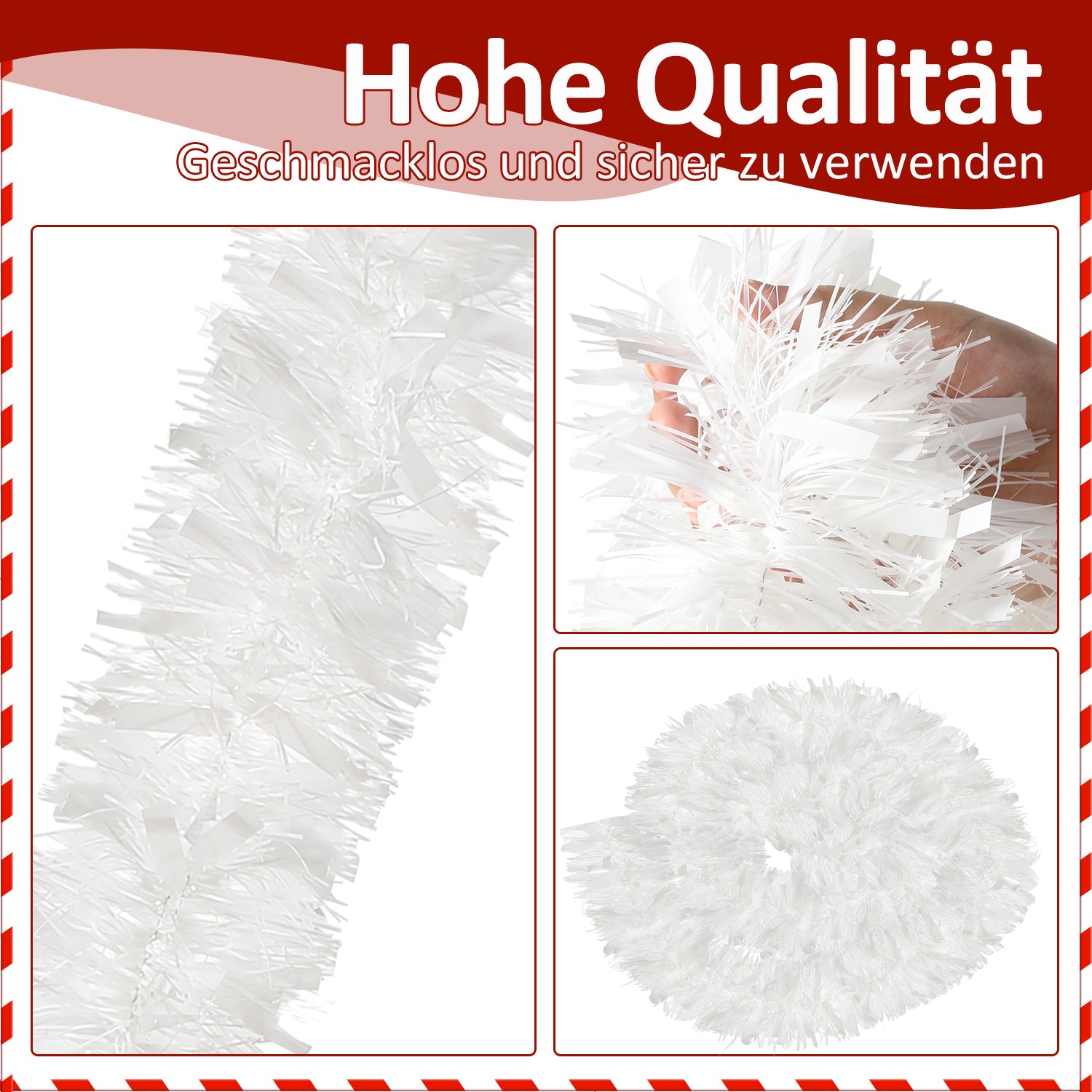 Cosmo Go Weihnachtsgirlande Girlande Weiß 2M 6 Stück