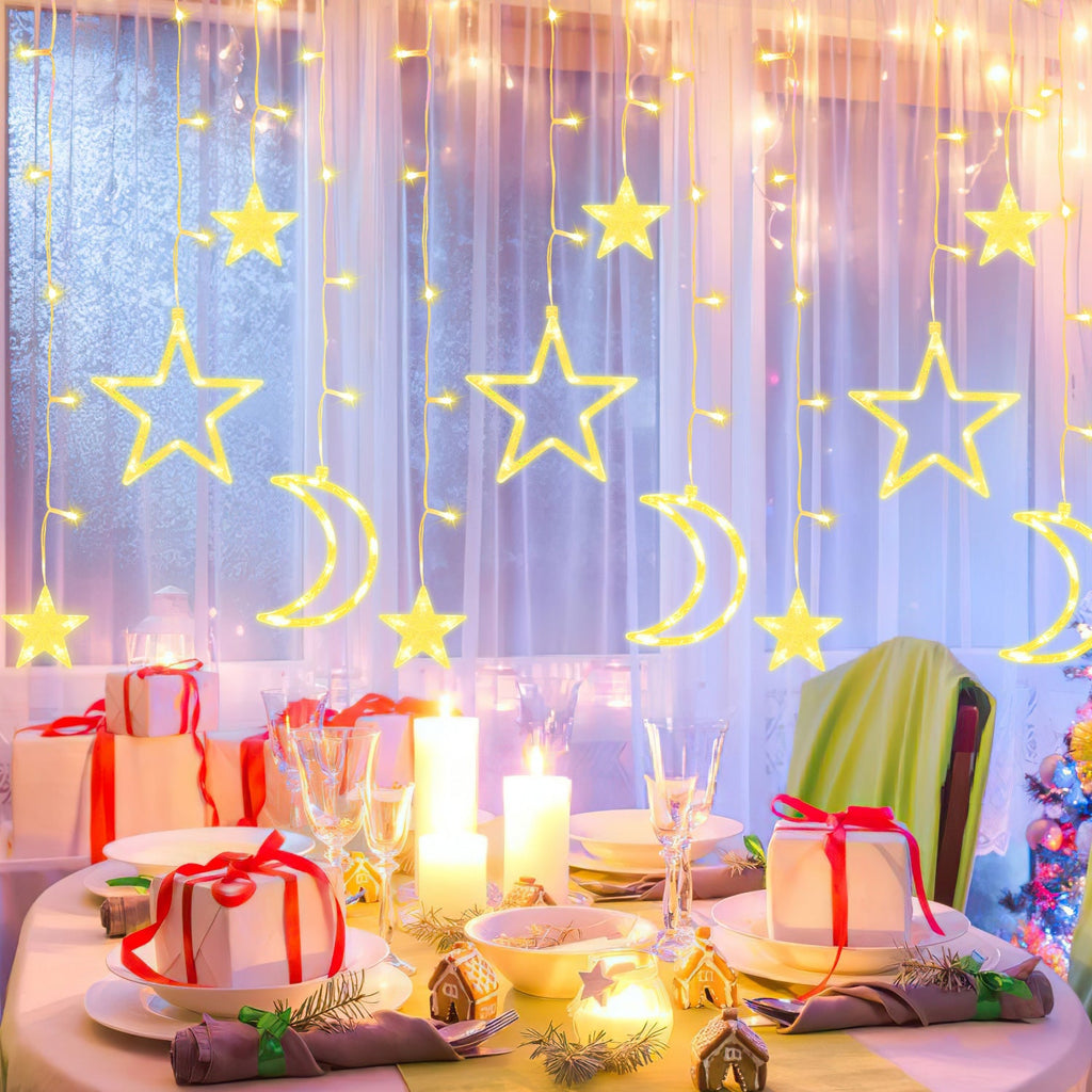 Cosmo Go LED Sterne Weihnachtsbeleuchtung Lichtervorhang 3,5M