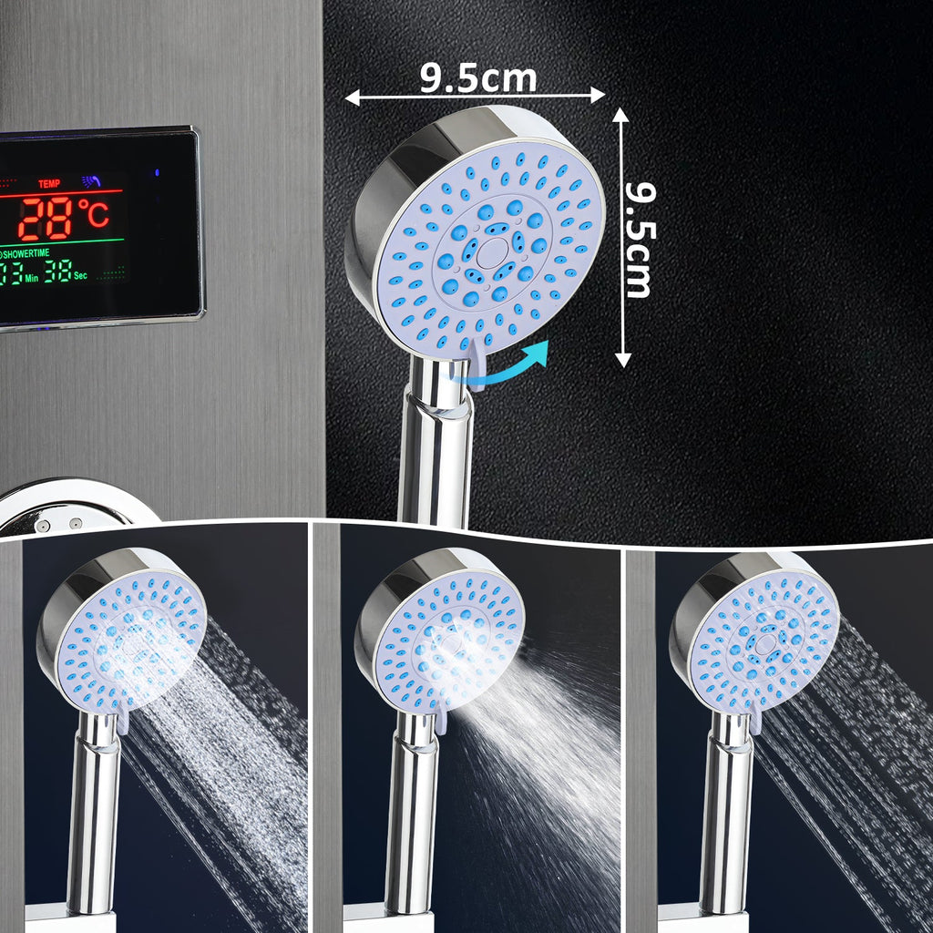 Cosmo Go Duschpaneel Wandduschpaneel 5 Funktionen Edelstahl Schwarz