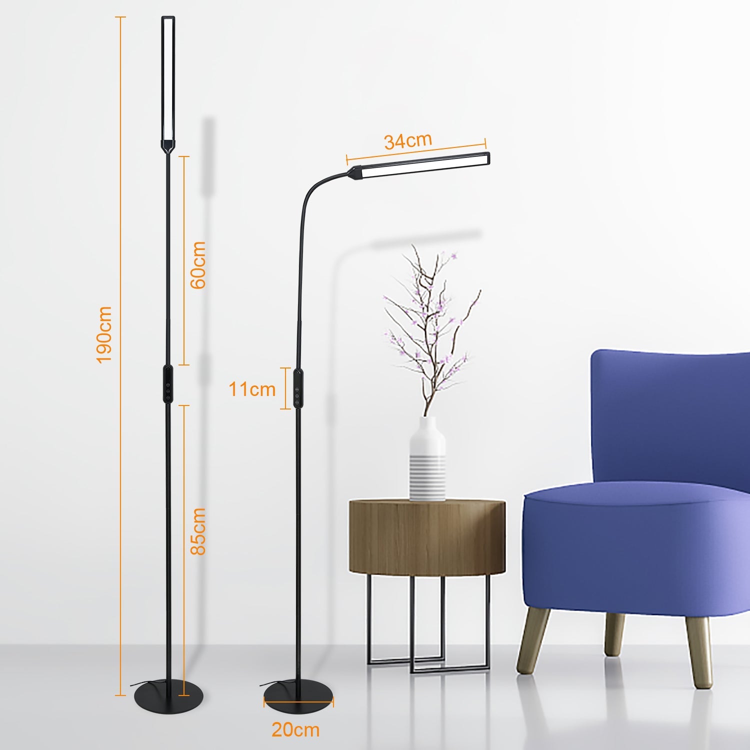 Cosmo Go Dimmbar Stehlampe 9W mit Fernbedienung